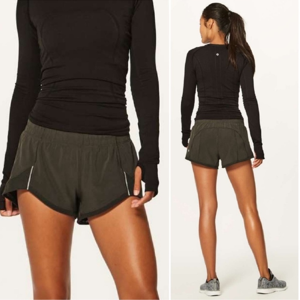 Lululemon Miles Ahead Short Size 8 Workout Gym Running Yoga Dark green